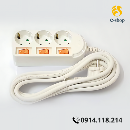 Ổ Cắm Điện Dosel Hàn Quốc 3 Lỗ 3 Công Tắc | Dây Dài 3 Mét Ổ Cắm Điện Dosel Hàn Quốc 3 Lỗ 3 Công Tắc | Dây Dài 3 Mét