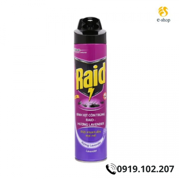 BÌNH XỊT CÔN TRÙNG RAID 60ML, 12 CHAI/THÙNG