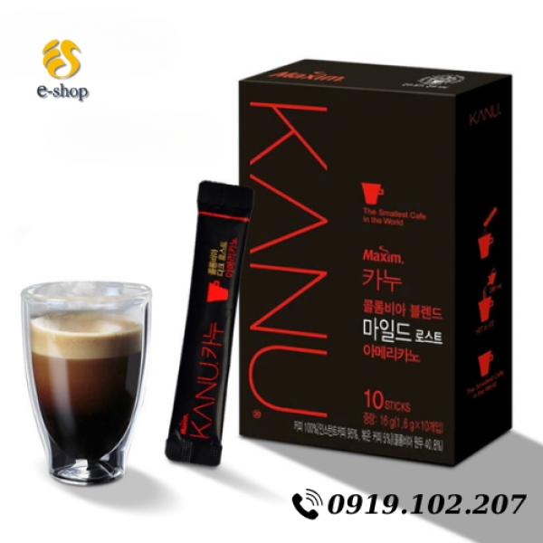 Cafe Kanu Americano 1.6G*10 Hàn Quốc / 동서) 카누 아메리카노 (다크 로스트)
