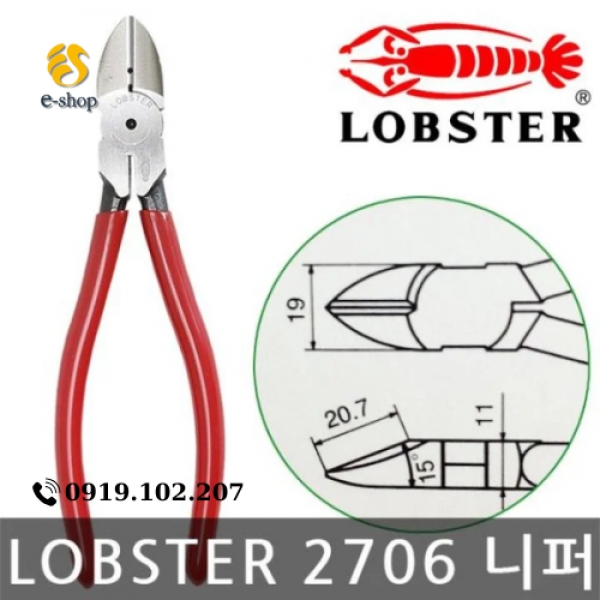KÌM MỎ NHỌN LOBSTER 2706 | LOBSTER LONG FLAT KNURLD NOSE PLIRS 2706 | 150 mm