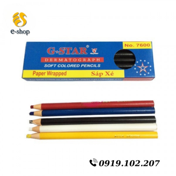 Hộp 12 Cây Sáp Xé / Bút Chì Xé Gstar 7600 (Viết Lên Vải, Kiếng, Gốm, Da...)