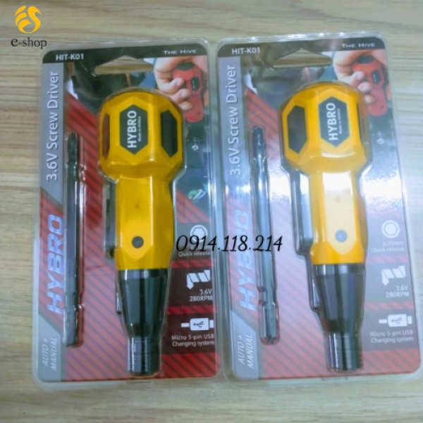 Tua vít 2 đầu dùng pin Hybro HIT-K01 nhập khẩu từ Hàn quốc